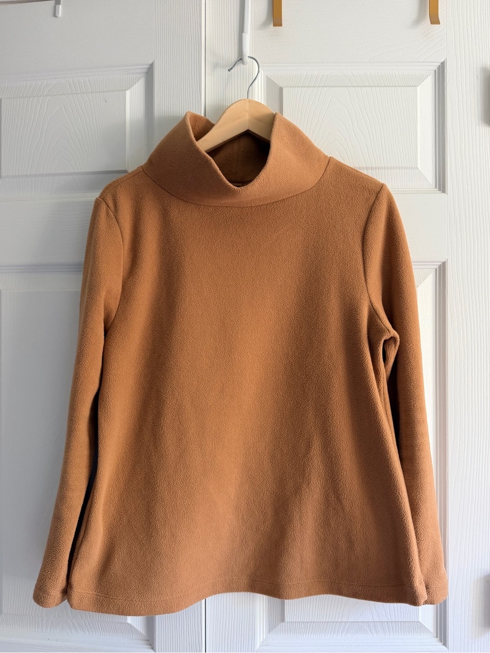Dudley Stephens Park Slope Turtleneck Fleece Pullover Women’s Large Camel